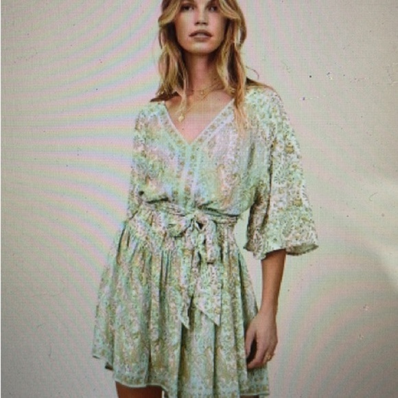 Arnhem Harley mini dress in sage - Picture 2 of 5